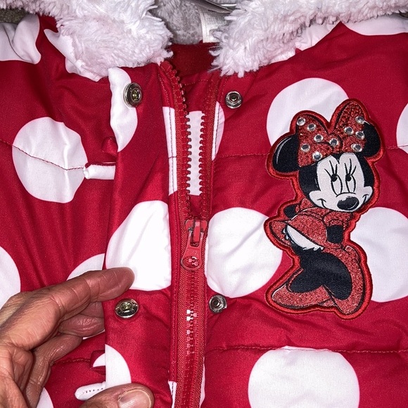 Disney store Minnie Mouse polka dot red white winter coat 7/8 - Picture 4 of 11